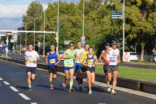 Skopje Octubre Más 500 Corredores Inscritos Participan Maratón Skopje Octubre — Foto de Stock