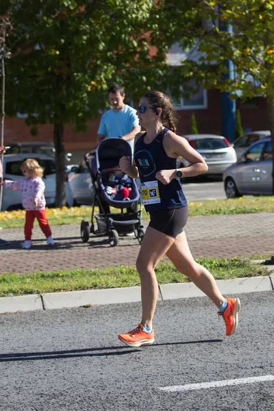 Skopje Outubro Mais 500 Corredores Registrados Participe Maratona Skopje Outubro — Fotografia de Stock