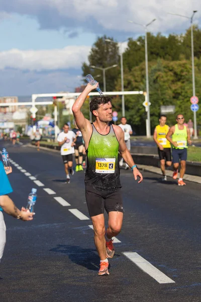 Skopje Outubro Mais 500 Corredores Registrados Participe Maratona Skopje Outubro — Fotografia de Stock