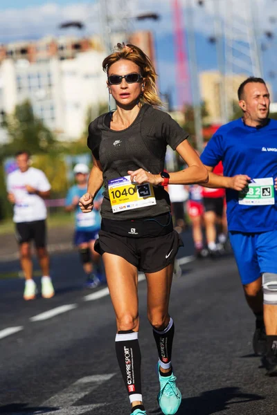 Skopje Říjen Přes 500 Registrovaných Běžců Zúčastněte Maratonu Skopje Října — Stock fotografie