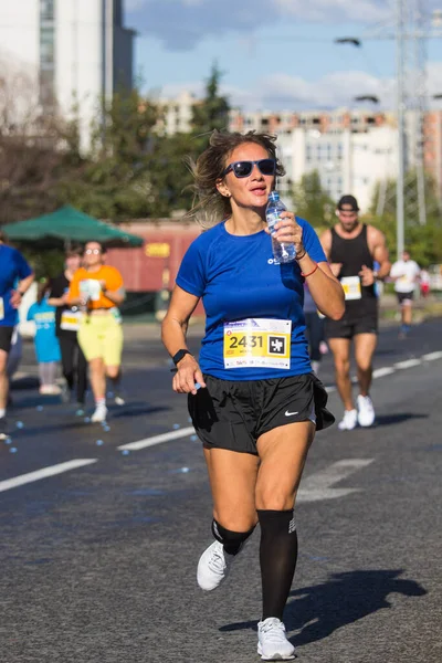 Skopje Říjen Přes 500 Registrovaných Běžců Zúčastněte Maratonu Skopje Října — Stock fotografie