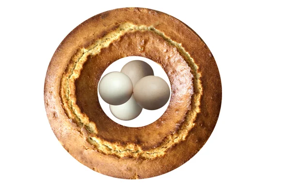 Cake and eggs — Stock Photo, Image