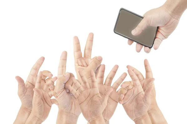 Руки и мобильные Стоковая Картинка