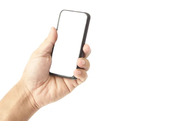 Mani che tengono mobile — Foto Stock