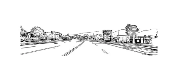 Print Building View Landmark Logan City Australia Hand Drawn Sketch — Stock vektor