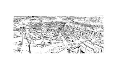 Print Building view with landmark of Londrina is a city in southern Brazil. Hand drawn sketch illustration in vector.