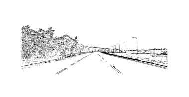 Print Building view with landmark of Newry is the city in Northern Ireland. Hand drawn sketch illustration in vector.