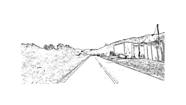 Print Building View Landmark Newry City Northern Ireland Hand Drawn — Stock vektor