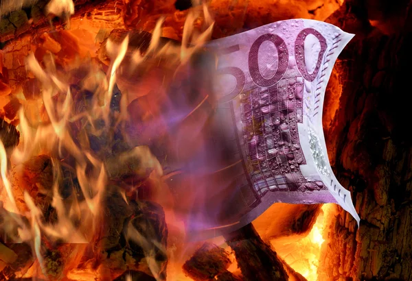 Feuer und Geld Stockbild