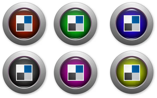 Web buttons with social media logo — Stock Vector