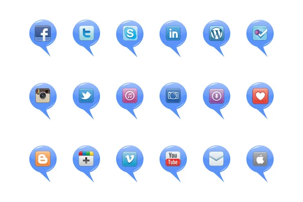Botões Web com logotipo de mídia social —  Vetores de Stock