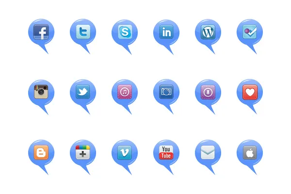 Sosyal medya logo düğmelerle Web — Stok Vektör