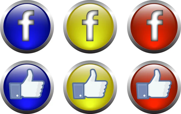 Botones web con logo de facebook — Archivo Imágenes Vectoriales