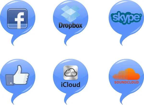 Boutons Web avec logo facebook — Image vectorielle