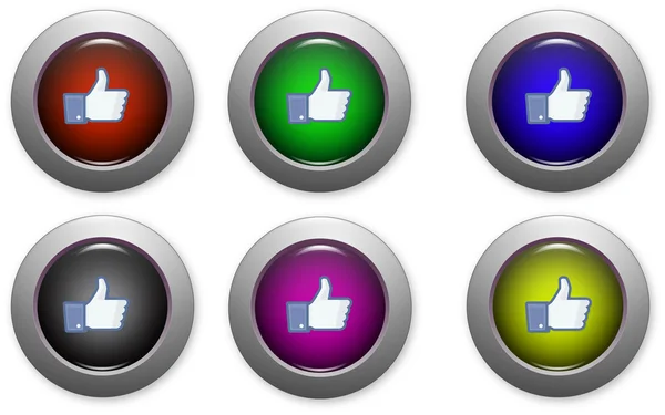 Bottoni web con logo facebook — Vettoriale Stock