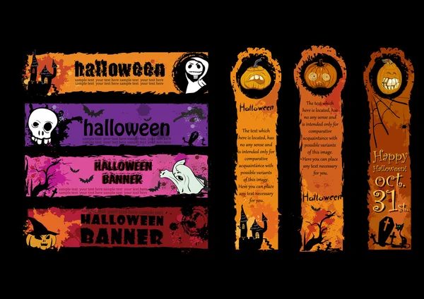 Banners de Halloween — Vetor de Stock