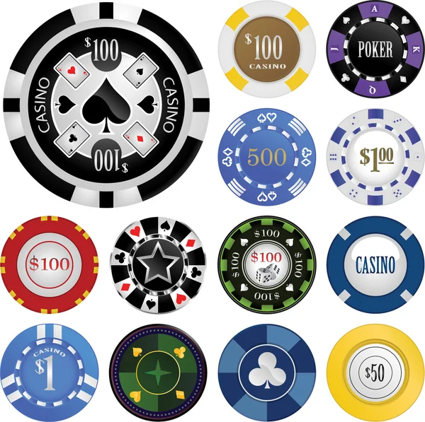 Casino-Chips — Stockvektor