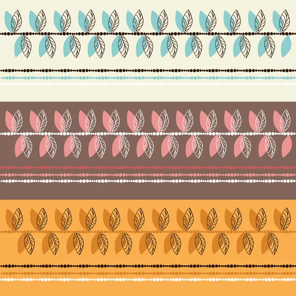 Kleurrijke patroon met bladeren — Stockvector