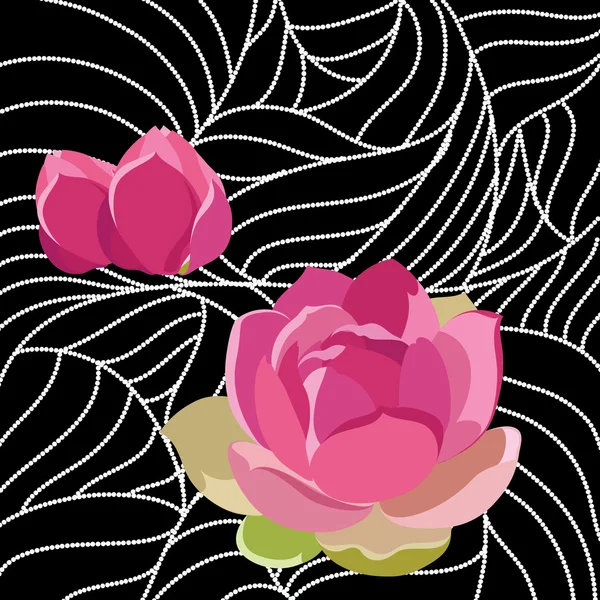 Tapet med elegans blommor, vektor illustration — Stock vektor