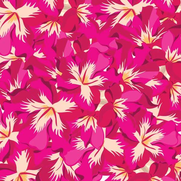 Padrão floral com hibisco, desenho à mão . — Vetor de Stock