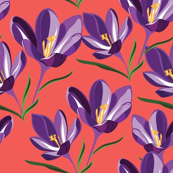 Nahtloses Muster für die Gestaltung mit Frühlingsblumen — Stockvektor