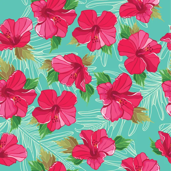 Seamless floral pattern, hand-drawing. Vector illustration. — Stok Vektör