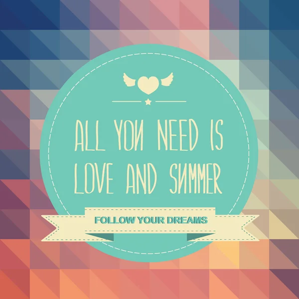 Plakat wszystko czego potrzebujesz to miłość i lato. — Zdjęcie stockowe