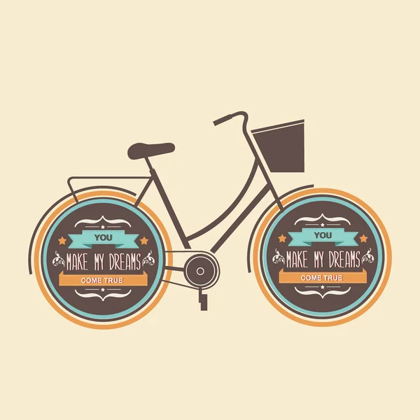 Summer poster with bicycle.Typography illustration. — Stok fotoğraf