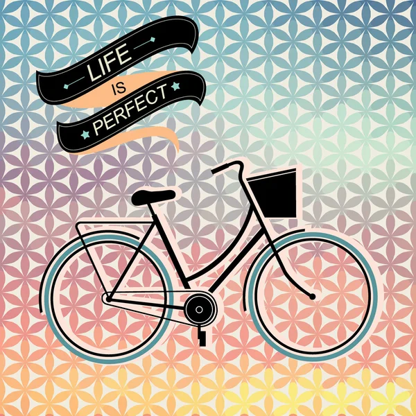 Summer poster with bicycle.Typography illustration. — Stok fotoğraf