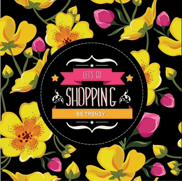 Plakát Pojďme shopping.typography. — Stock fotografie