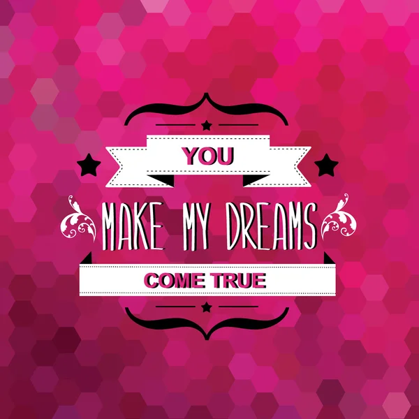 Summer poster You make my dreams come true.Typography ill — ストック写真