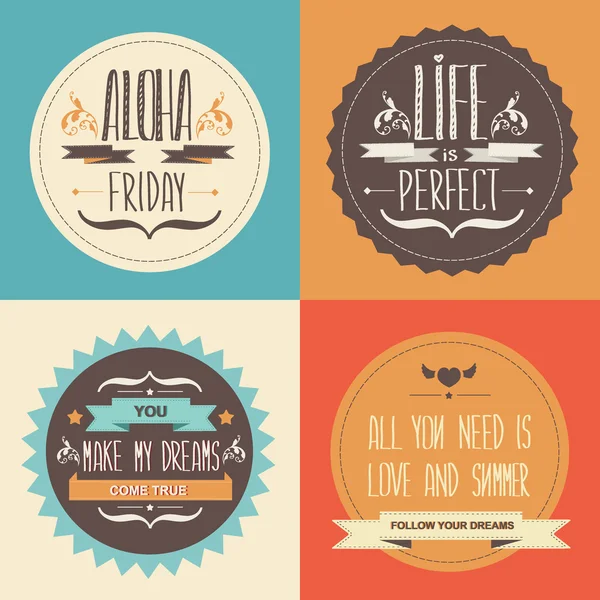 Set Summer poster.Typography illustration. — 图库照片