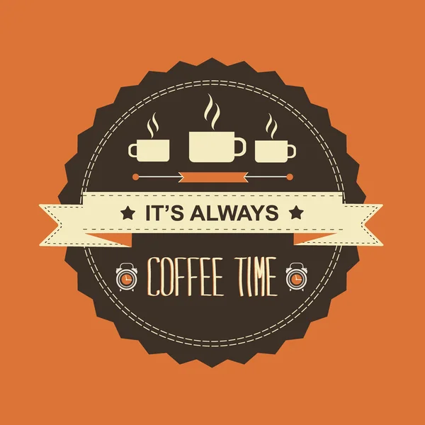 Poster It's always coffee time.Typography illustration. — 스톡 사진