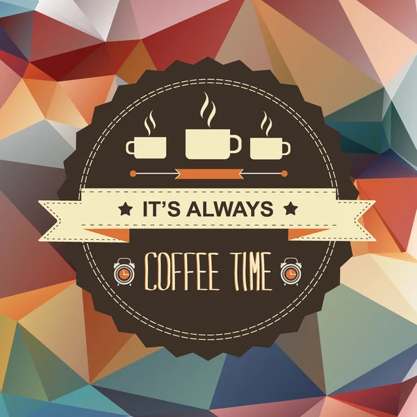 Poster It's always coffee time.Typography illustration. — Stok fotoğraf