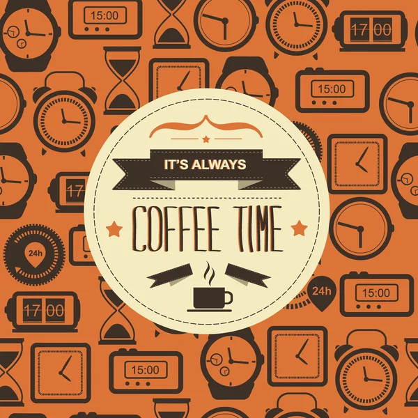 Póster Siempre es la hora del café.Tipografía . —  Fotos de Stock