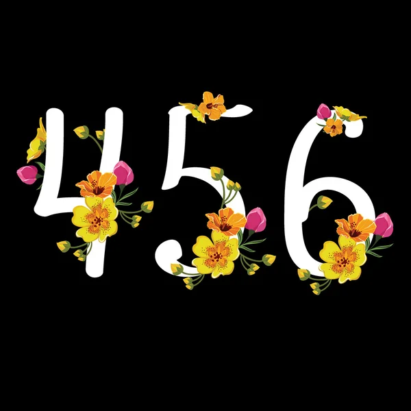 Floral numbers set illustration. — 图库照片