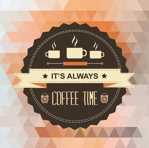 Poster It's always coffee time.Typography illustration. — 图库照片