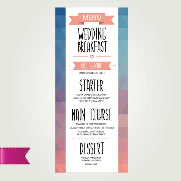 Menu de casamento, modelo design.Vector ilustração . —  Vetores de Stock