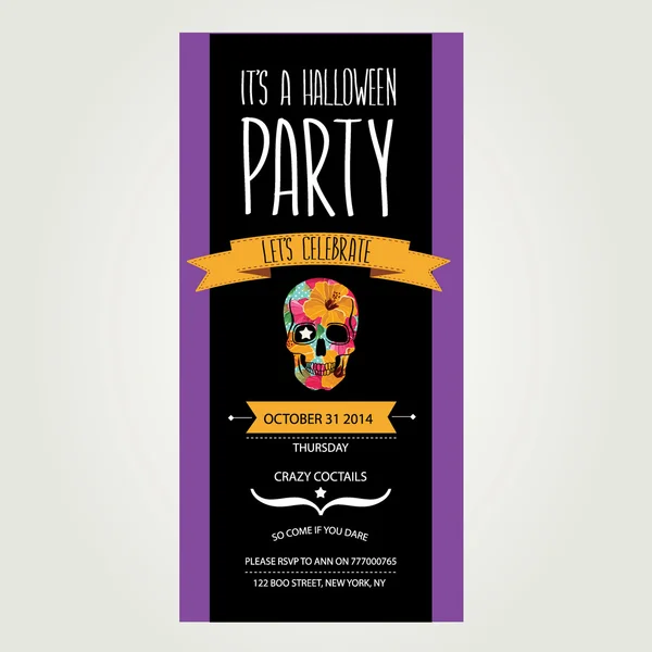 Invitation Halloween.Typographie.Illustration vectorielle . — Image vectorielle