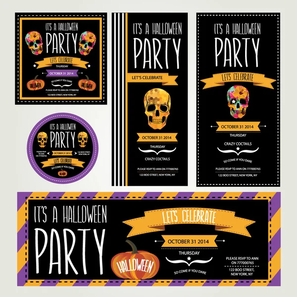 Invitation Halloween.Typography.Vector illustration. — Stock Vector