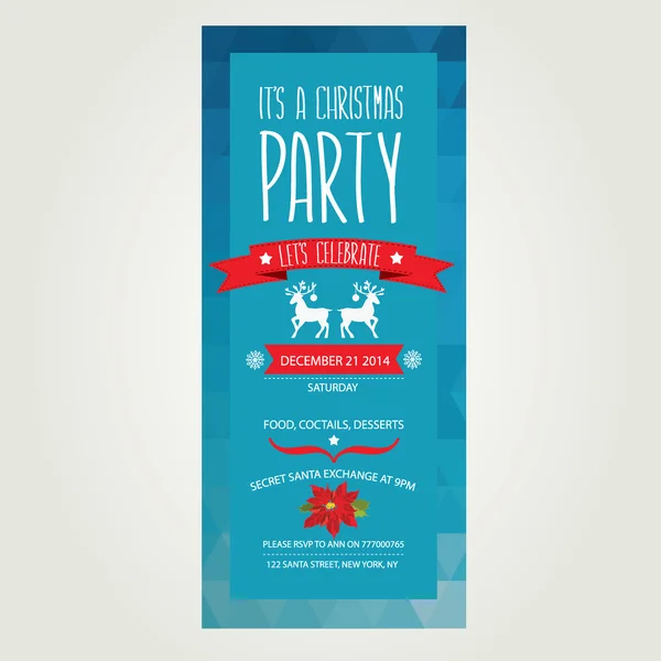 Invitation Merry Christmas.Typography.Vector illustration. — Stock Vector