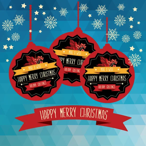 Poster merry christmas.typography.vector illustratie. — Stockvector