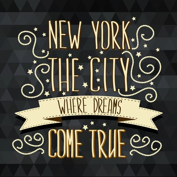 Nueva York poster.Typography.Vector ilustración . — Archivo Imágenes Vectoriales