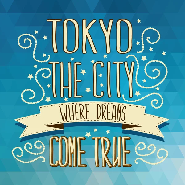 Tokio poster.typography.vector ilustracja. — Wektor stockowy