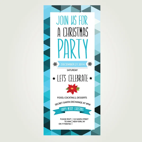 Invitation Merry Christmas.Typography.Vector illustration. — Stock Vector