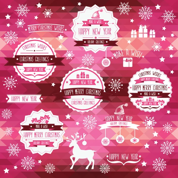 Set di distintivi di Natale creativi . — Vettoriale Stock