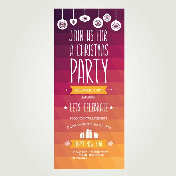 Invitación Feliz Navidad.Typography.Vector ilustración . — Archivo Imágenes Vectoriales