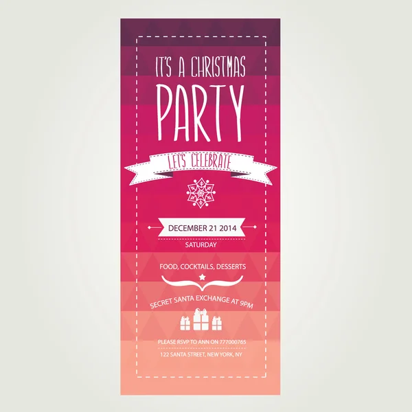 Invitación Feliz Navidad — Vector de stock