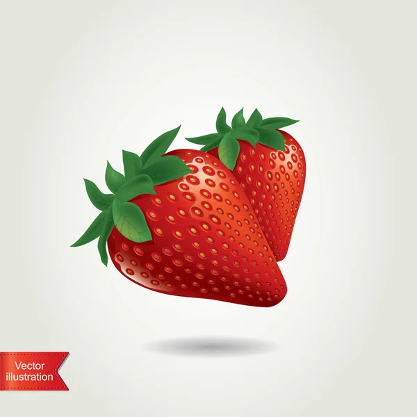 Erdbeere isoliert.Vektorillustration. — Stockvektor