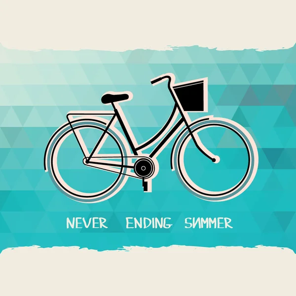 Lato plakat z bicycle.typography.vector ilustracja. — Wektor stockowy